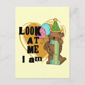 Teddy Bear I'm 1 Birthday T-shirts and Gifts Postcard