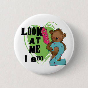 Teddy Bear I'm 2 Birthday T-shirts and Gifts 6 Cm Round Badge