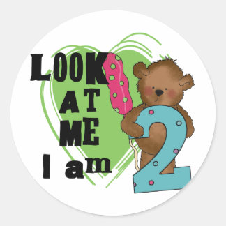 Teddy Bear I'm 2 Birthday T-shirts and Gifts Classic Round Sticker