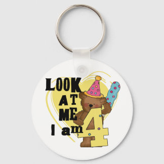 Teddy Bear I'm 4 Birthday Tshirts and Gifts Key Ring
