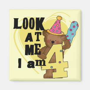 Teddy Bear I'm 4 Birthday Tshirts and Gifts Magnet