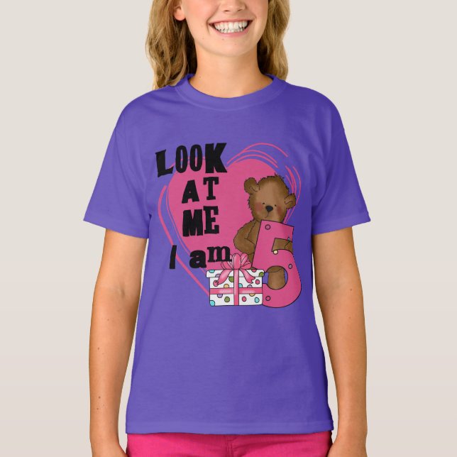 Teddy Bear I'm 5 Birthday T-shirts and Gifts (Front)