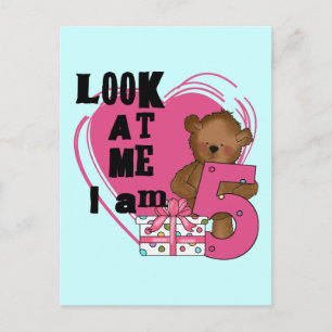Teddy Bear I'm 5 Birthday T-shirts and Gifts Postcard