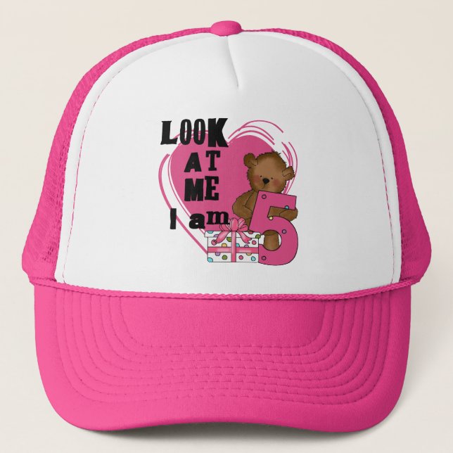Teddy Bear I'm 5 Birthday T-shirts and Gifts Trucker Hat (Front)