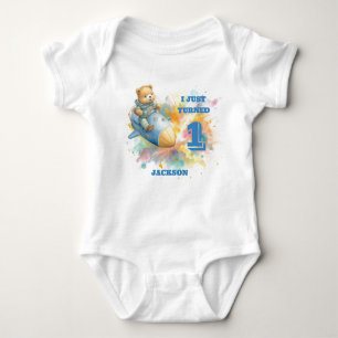 Teddy Bear in A Rocket - Child's Birthday T-Shirt Baby Bodysuit