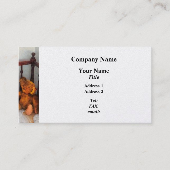 Teddy Bear in Crib - Platinum Business Card (Front)