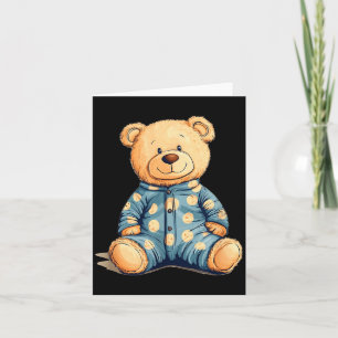 Teddy Bear In Pajama Costume For Bedtime Smiles Card