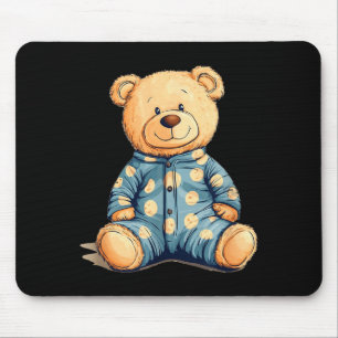 Teddy Bear In Pajama Costume For Bedtime Smiles Mouse Pad