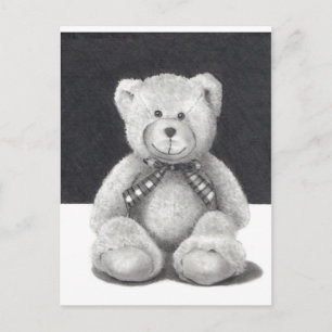 Teddy Bear in Pencil Postcard