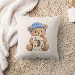 Teddy Bear Initial Nursery & Boys Room Cushion
