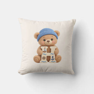 Teddy Bear Initial Nursery & Boys Room Cushion