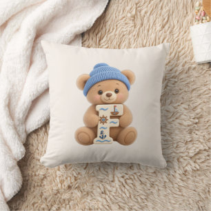Teddy Bear Initial Nursery & Boys Room Cushion