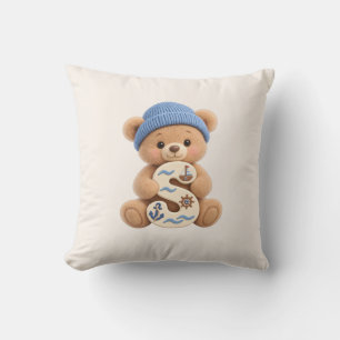 Teddy Bear Initial Nursery & Boys Room Cushion