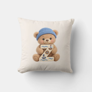 Teddy Bear Initial Nursery & Boys Room Cushion