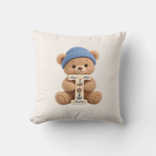 Teddy Bear Initial Nursery & Boys Room Cushion