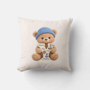 Teddy Bear Initial Nursery & Boys Room Cushion