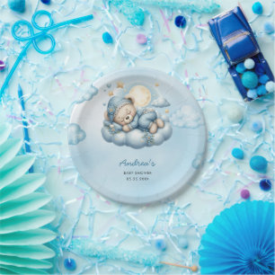 Teddy Bear It's A Boy Baby Shower Paper Plate