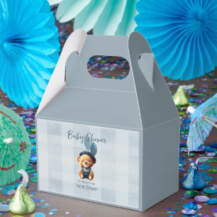 Teddy Bear Jean Baby Shower Blue Favour Box