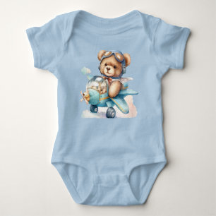Teddy bear jump suit baby bodysuit
