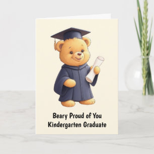Teddy Bear Kindergarten Graduation Card