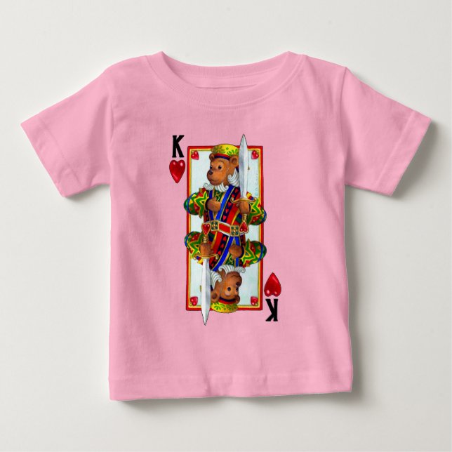 Teddy Bear King of Hearts Baby T-Shirt (Front)