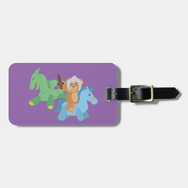 Teddy Bear Knight Luggage Tag (Front Horizontal)