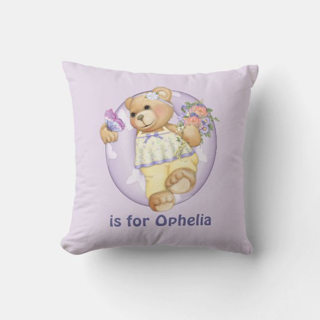 Teddy Bear Letter 0 Monogram Pillow (Front)