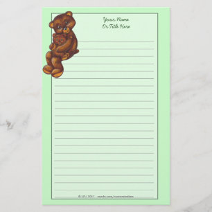 Teddy Bear Lined Stationery