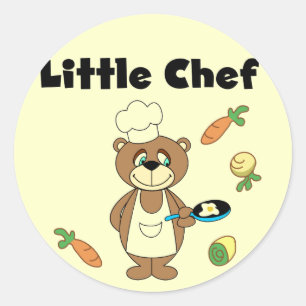 Teddy Bear Little Chef Tshirts and Gifts Classic Round Sticker
