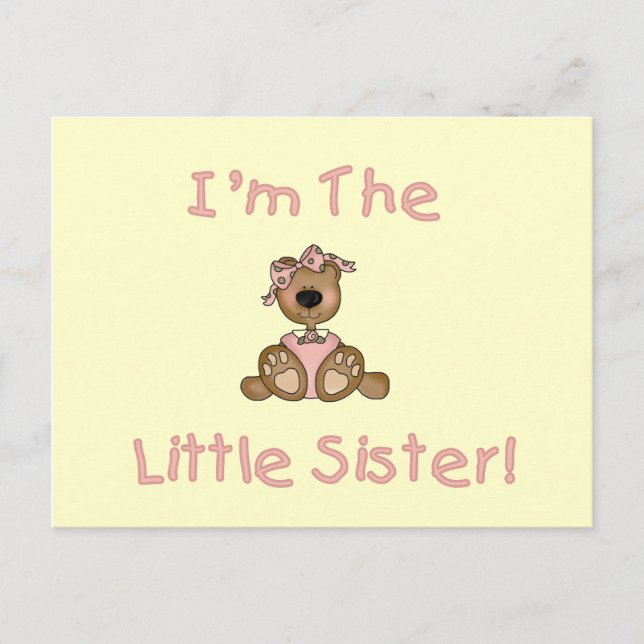 Teddy Bear Little Sister Tshirts and Gifts Postcard (Front)