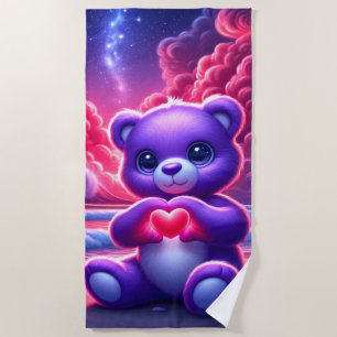 Teddy Bear Love Beach Towel