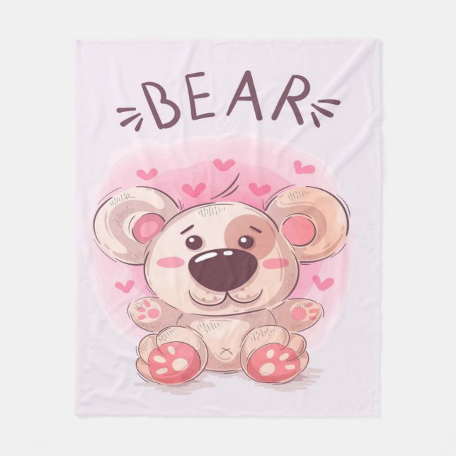 Teddy Bear Lovers | Gift For Kids Fleece Blanket (Front)