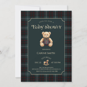 Teddy Bear Luxury Vintage Baby Shower party Invitation