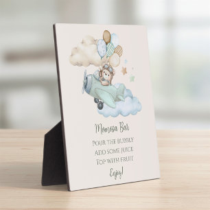 Teddy Bear Momosa Bar Baby Shower Sign Plaque