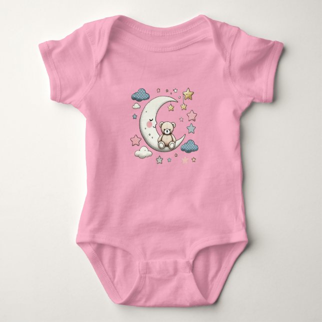 Teddy Bear Moon Baby Bodysuit (Front)
