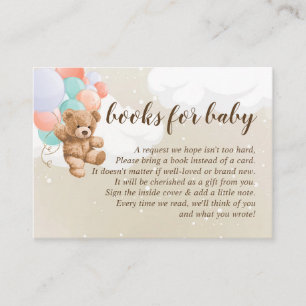 Teddy Bear Multi-Color Balloons Book For Baby Enclosure Card