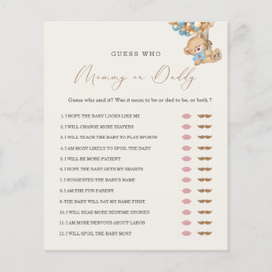 Teddy Bear Mummy or Daddy Baby Shower Game