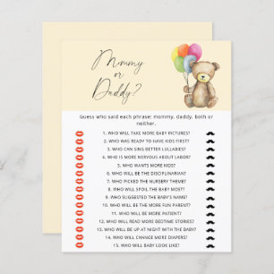 Teddy Bear - mummy or daddy baby shower game