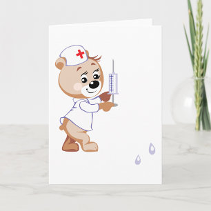 Teddy Bear Nurse Greeting Cards