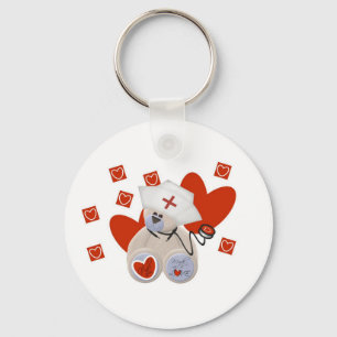 Teddy Bear Nurse Love Tshirts and Gifts Key Ring
