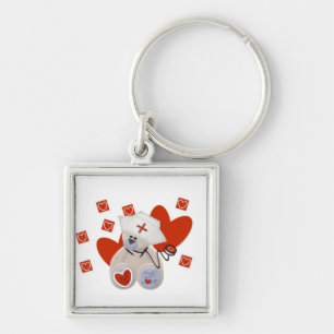 Teddy Bear Nurse Love Tshirts and Gifts Key Ring