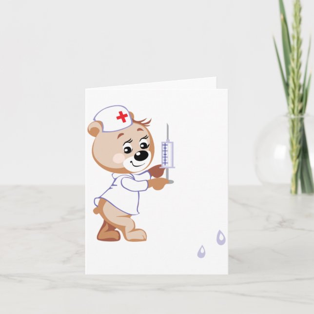 Teddy Bear Nurse Note Cards (Front)