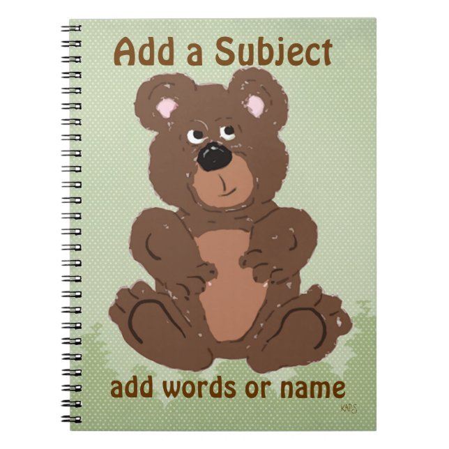 Teddy Bear O1 Spiral Notebook (Front)
