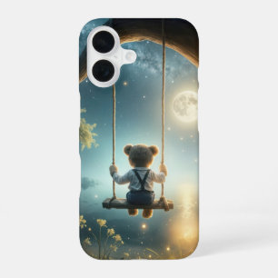 Teddy Bear On a Tree Swing With Fireflies iPhone 16 Case