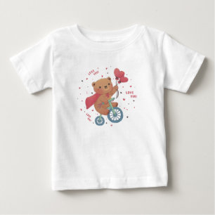 Teddy Bear on Bike: Love You! Baby T-Shirt