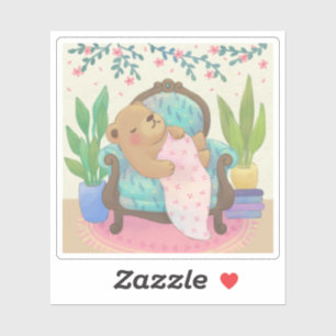 Teddy Bear on Vintage Armchair Illustration