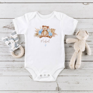 Teddy Bear Pampas Grass Baby Bodysuit