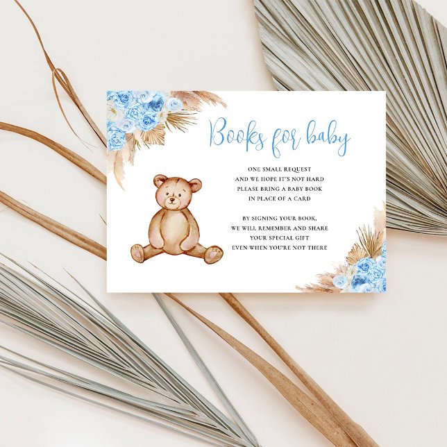 Teddy Bear Pampas Grass Books for Baby Enclosure Card (Creator Uploaded)