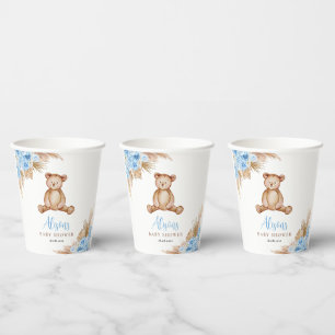 Teddy Bear Pampas Grass Paper Cups