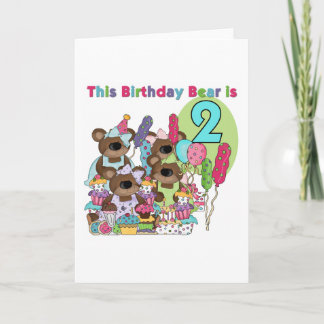Teddy Bear Party 2nd Birthday T-shirts and Gifts Card
